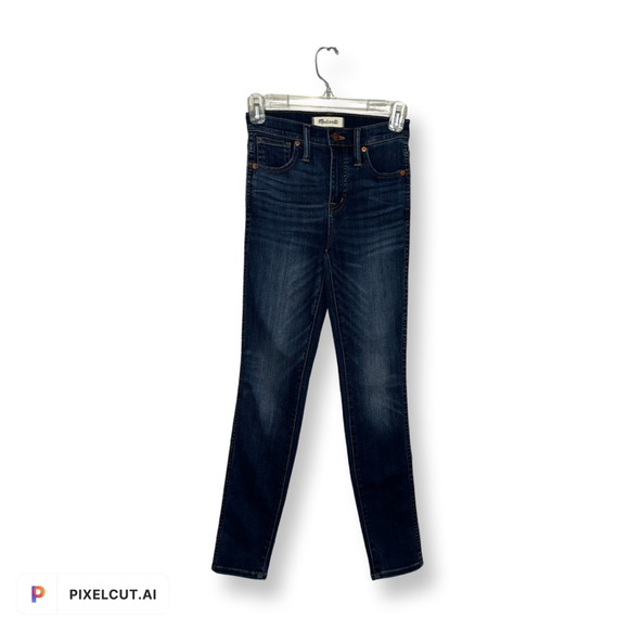 Madewell Denim - Madewell Womens 10" High Rise Skinny Jeans Blue Stretch Whiskered Denim 23 New